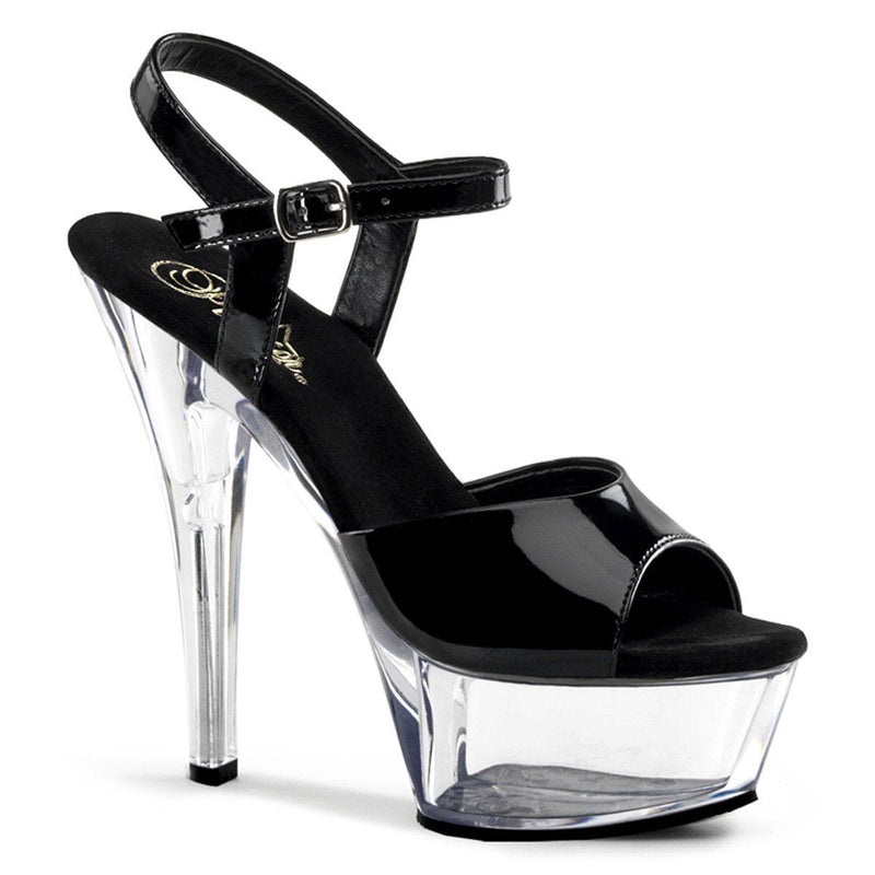 Pleaser KISS-209 Platform Sandal (Black Patent/Clear)