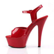 Pleaser KISS-209 Platform Sandal (Red Patent/Red)