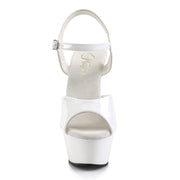 Pleaser KISS-209 Platform Sandal (White Patent/White)