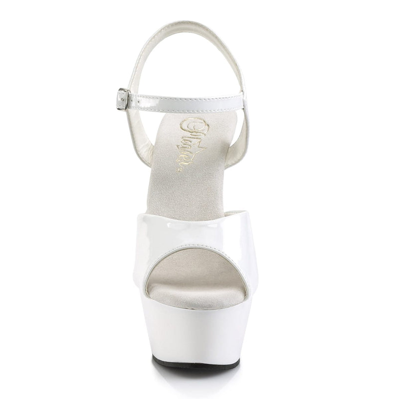 Pleaser KISS-209 Platform Sandal (White Patent/White)