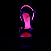 Pleaser KISS-209TT Platform Sandal (Black Patent/Black-Neon Hot Pink)
