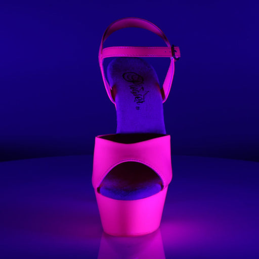 Pleaser KISS-209UV Platform Sandal (Neon Hot Pink/Hot Pink)