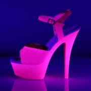 Pleaser KISS-209UV Platform Sandal (Neon Hot Pink/Hot Pink)