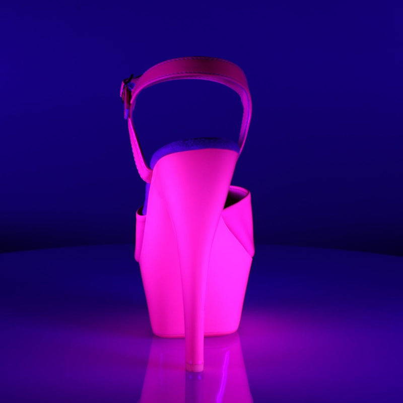 Pleaser KISS-209UV Platform Sandal (Neon Hot Pink/Hot Pink)