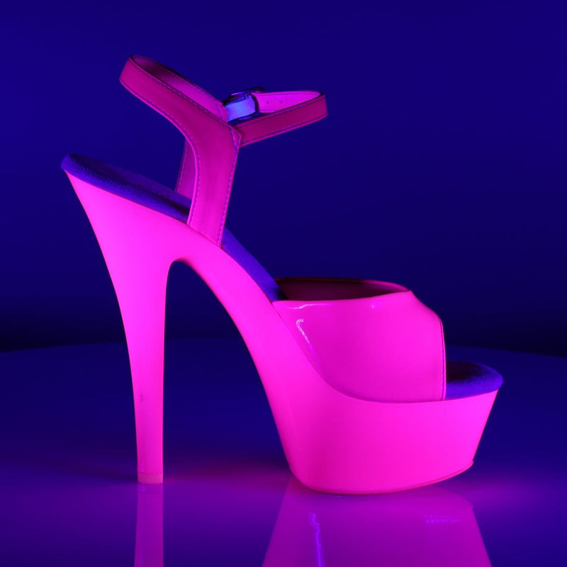 Pleaser KISS-209UV Platform Sandal (Neon Hot Pink/Hot Pink)