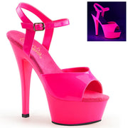 Pleaser KISS-209UV Platform Sandal (Neon Hot Pink/Hot Pink)