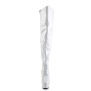 Pleaser KISS-3010 Platform Thigh High Boot (White Patent/White)