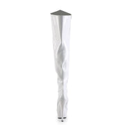 Pleaser KISS-3010 Platform Thigh High Boot (White Patent/White)