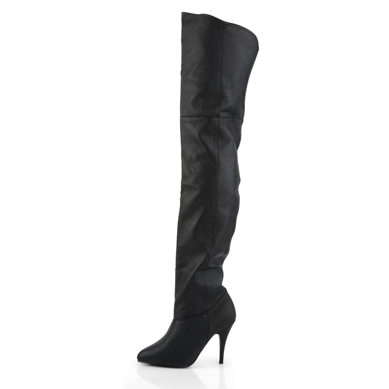 Pleaser LEGEND-8868 Thigh High Boot (Black Leather (P))