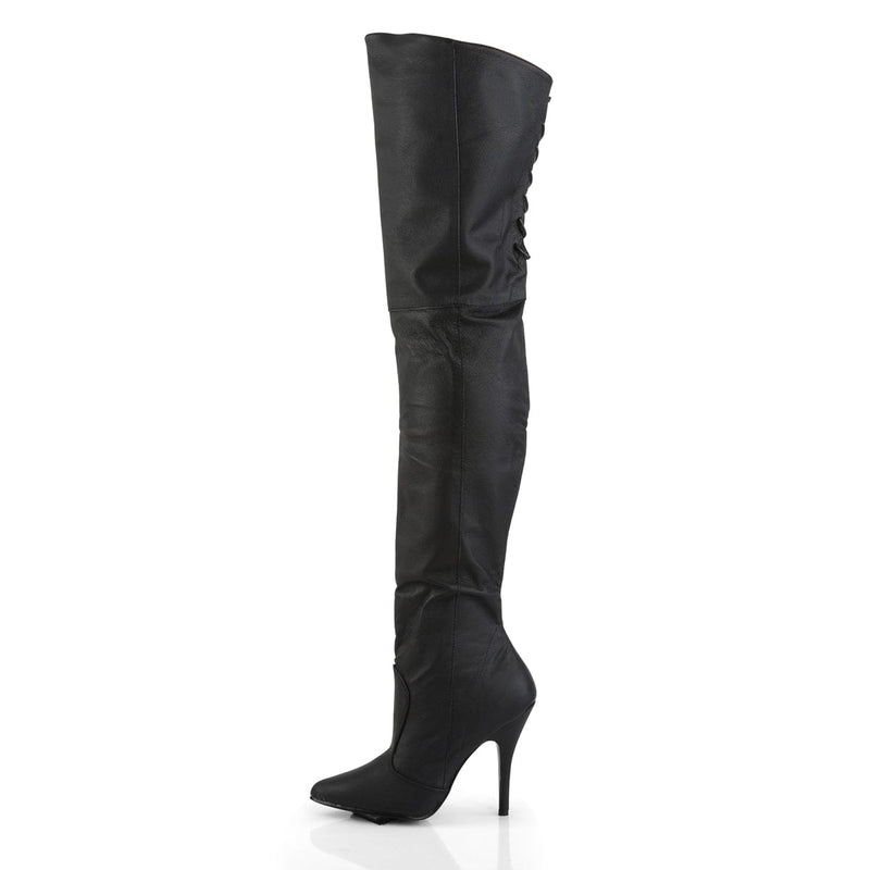 Pleaser LEGEND-8899 Thigh High Boot (Black Leather (P))