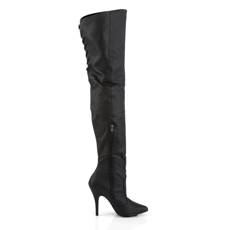 Pleaser LEGEND-8899 Thigh High Boot (Black Leather (P))