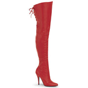 Pleaser LEGEND-8899 Thigh High Boot (Red Leather (P))