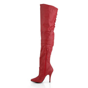 Pleaser LEGEND-8899 Thigh High Boot (Red Leather (P))