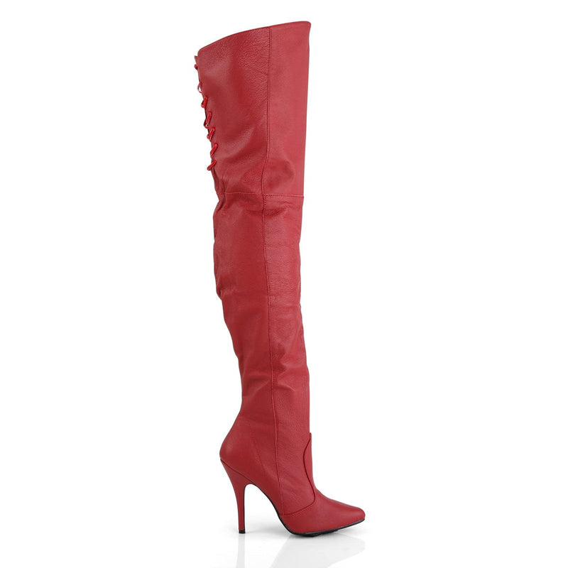 Pleaser LEGEND-8899 Thigh High Boot (Red Leather (P))