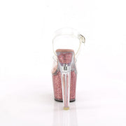 Pleaser LOVESICK-708SG Platform Sandal (Clear/Pink Multi Iridescent Glitters)