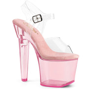 Pleaser LOVESICK-708T Platform Sandal (Clear/Baby Pink Tinted)