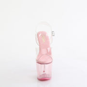 Pleaser LOVESICK-708T Platform Sandal (Clear/Baby Pink Tinted)