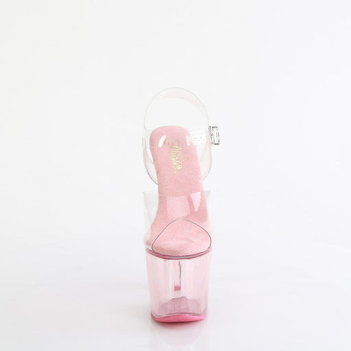 Pleaser LOVESICK-708T Platform Sandal (Clear/Baby Pink Tinted)