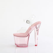 Pleaser LOVESICK-708T Platform Sandal (Clear/Baby Pink Tinted)