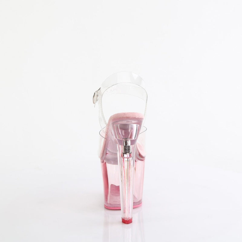 Pleaser LOVESICK-708T Platform Sandal (Clear/Baby Pink Tinted)