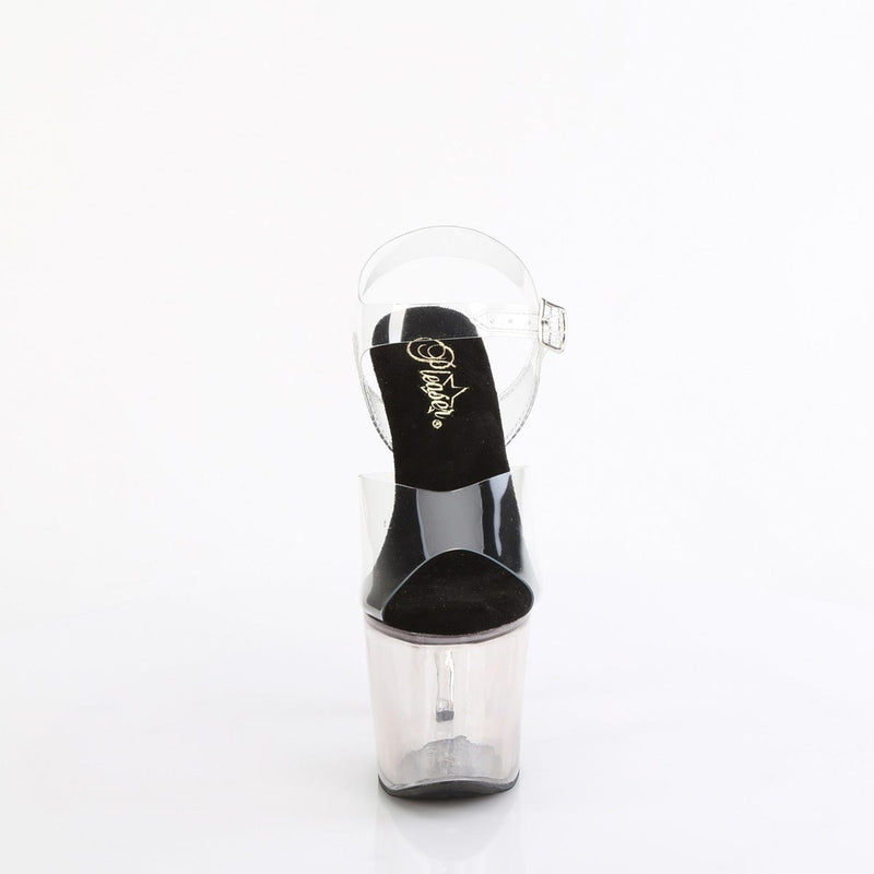 Pleaser LOVESICK-708T Platform Sandal (Clear/Smoke Tinted)