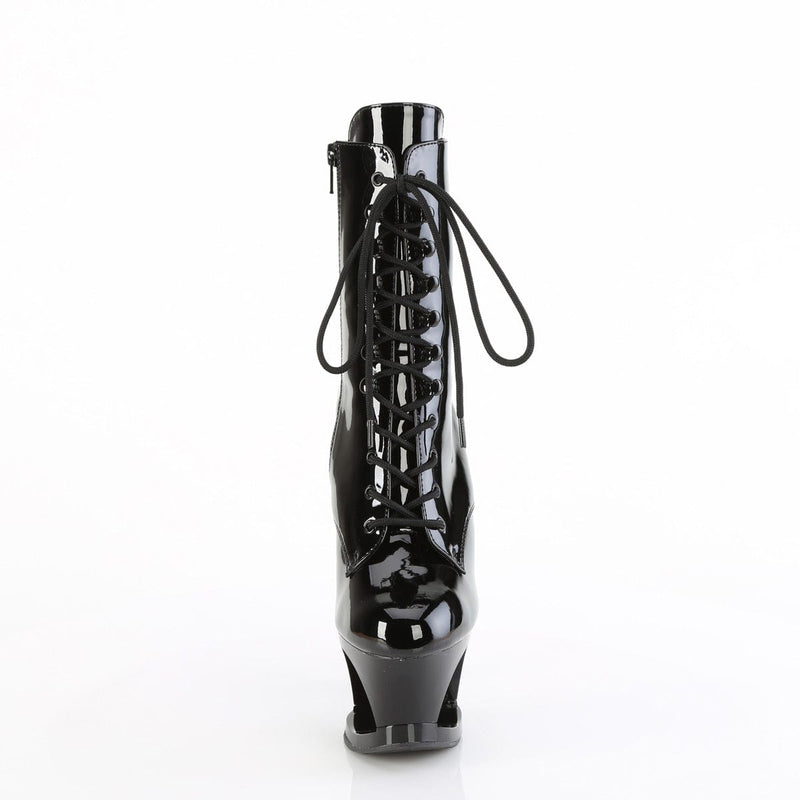 Pleaser MOON-1020DIA Platform Ankle Boot (Black Patent/Black)