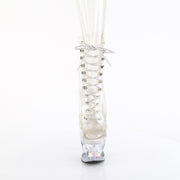 Pleaser MOON-1021C-DIA Platform Ankle Boot (Clear/Clear)