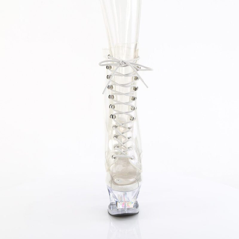 Pleaser MOON-1021C-DIA Platform Ankle Boot (Clear/Clear)