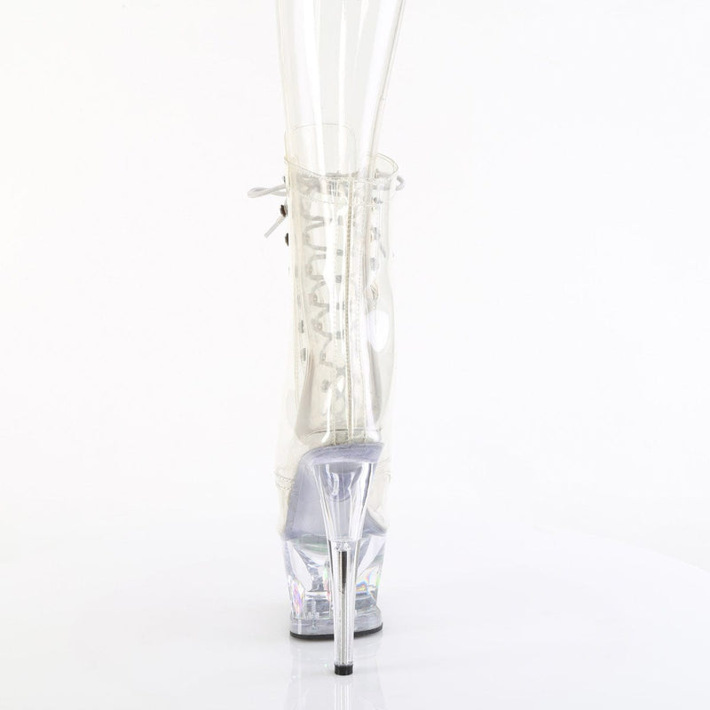 Pleaser MOON-1021C-DIA Platform Ankle Boot (Clear/Clear)