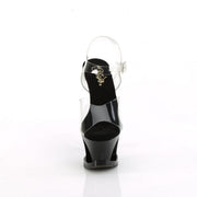 Pleaser MOON-708USD Platform Sandal (Clear/Black-Neon Green)