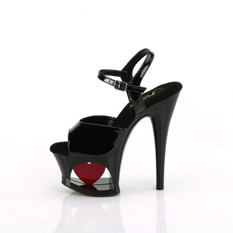 Pleaser MOON-709H Black Patent/Black-Red