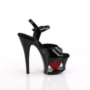 Pleaser MOON-709H Black Patent/Black-Red