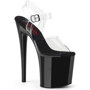 Pleaser NAUGHTY-808 Platform Sandal (Clear/Black)