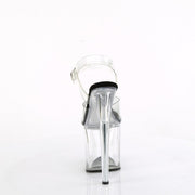 Pleaser NAUGHTY-808 Platform Sandal (Clear-Black/Clear)