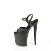 Pleaser NAUGHTY-809 Platform Sandal (Black Faux Leather/Black Matte)