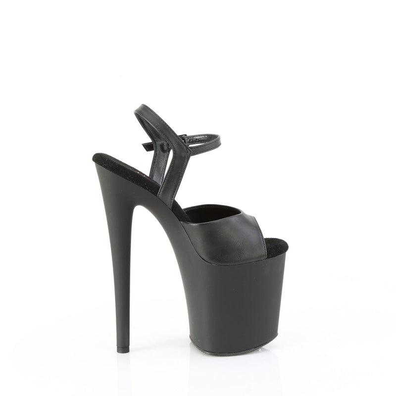 Pleaser NAUGHTY-809 Platform Sandal (Black Faux Leather/Black Matte)