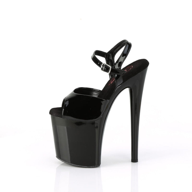 Pleaser NAUGHTY-809 Platform Sandal (Black Patent/Black)