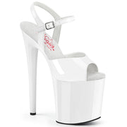 Pleaser NAUGHTY-809 Platform Sandal (White Patent/White)