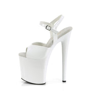 Pleaser NAUGHTY-809 Platform Sandal (White Patent/White)
