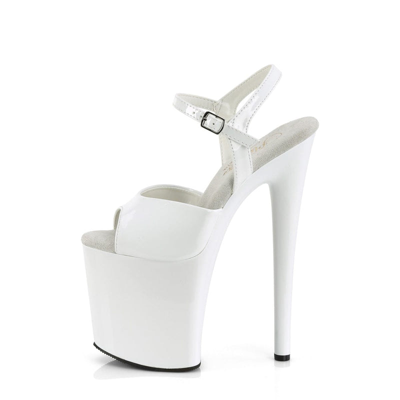 Pleaser NAUGHTY-809 Platform Sandal (White Patent/White)