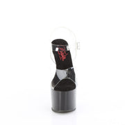 Pleaser PASSION-708 Platform Sandal (Clear/Black)
