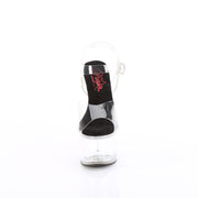 Pleaser PASSION-708 Platform Sandal (Clear-Black/Clear)