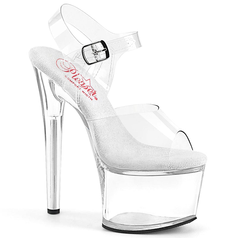 Pleaser PASSION-708 Platform Sandal (Clear/Clear)