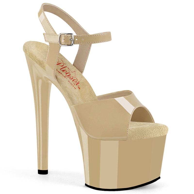 Pleaser PASSION-709 Platform Sandal (Cream Patent/Cream)