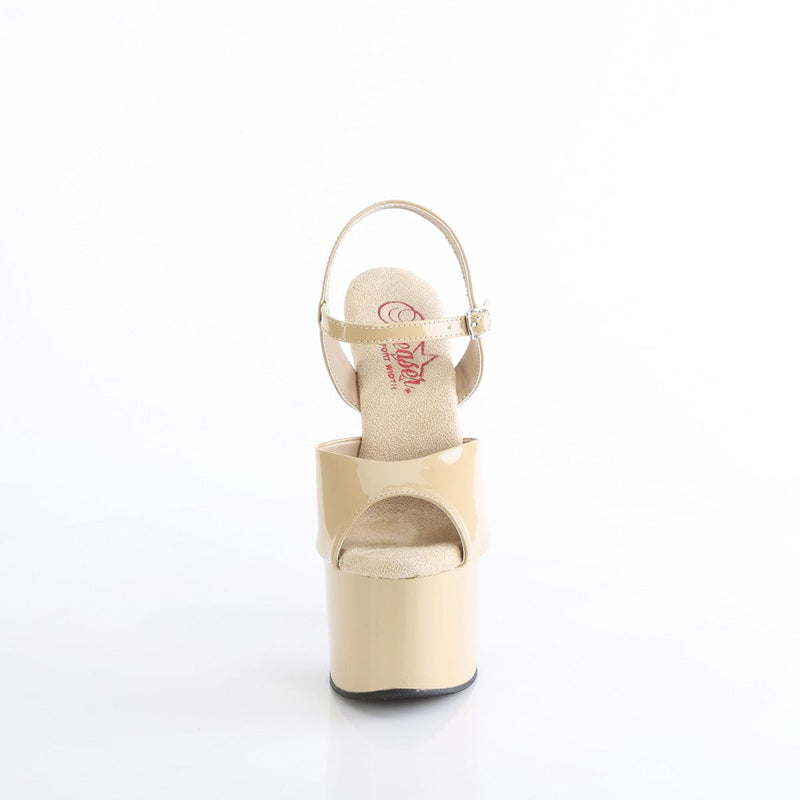 Pleaser PASSION-709 Platform Sandal (Cream Patent/Cream)