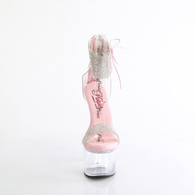 Pleaser PASSION-727RS Platform Sandal (Clear-Baby Pink/Clear)