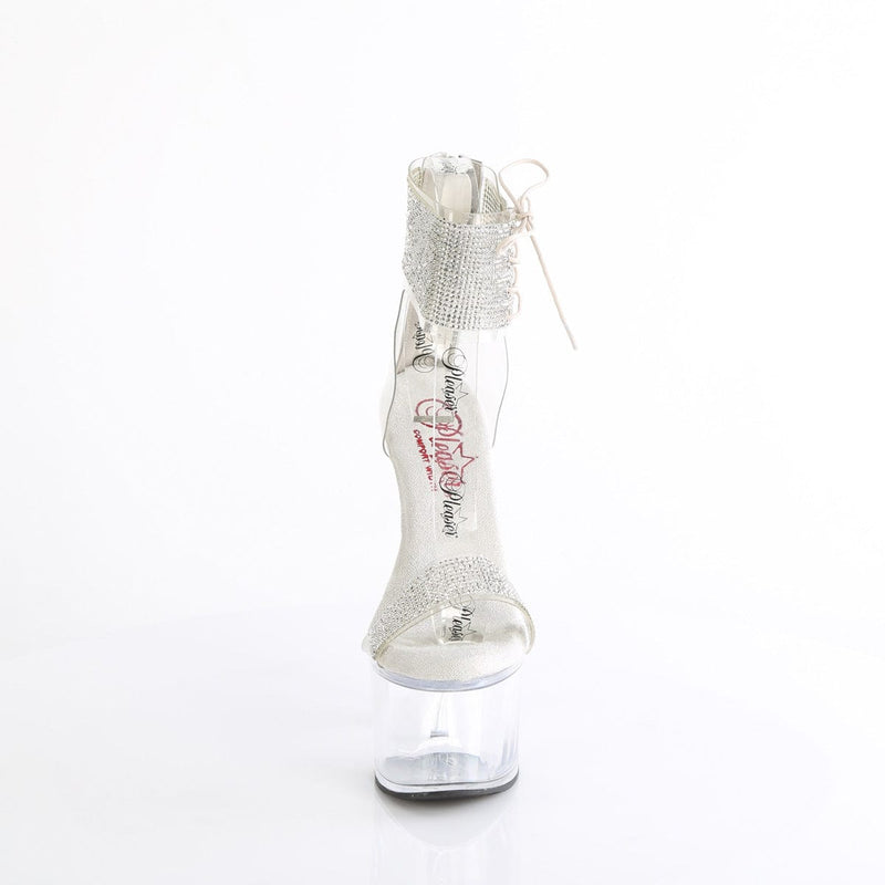 Pleaser PASSION-727RS Platform Sandal (Clear-Silver/Clear)
