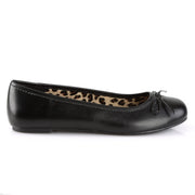 Pleaser Pink Label ANNA-01 Flat (Black Faux Leather)