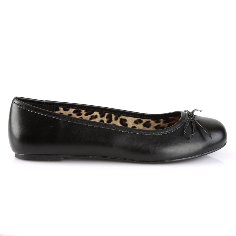 Pleaser Pink Label ANNA-01 Flat (Black Faux Leather)