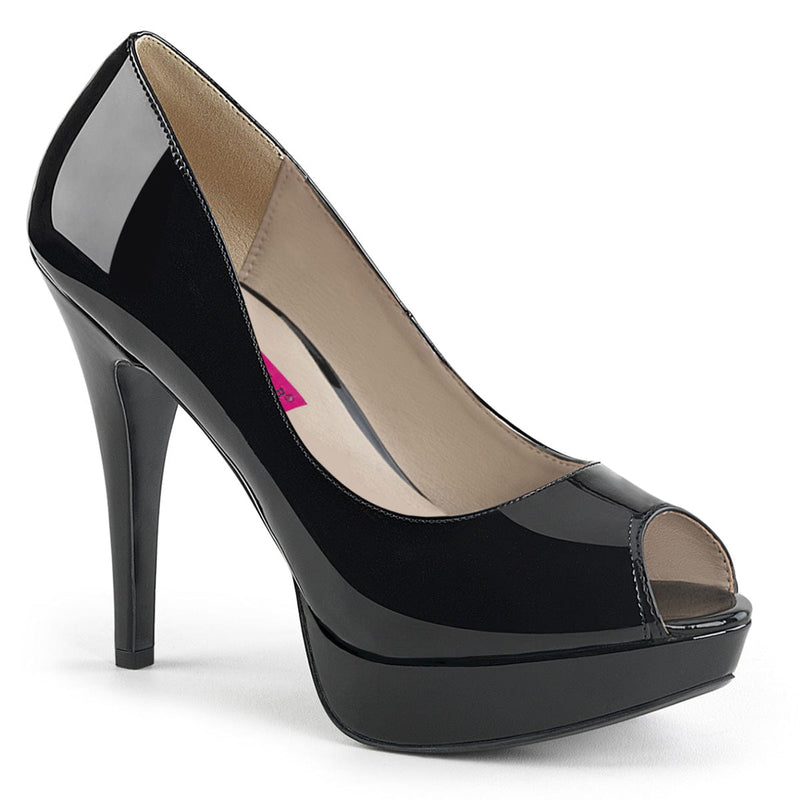 Pleaser Pink Label CHLOE-01 Pump (Black Patent)